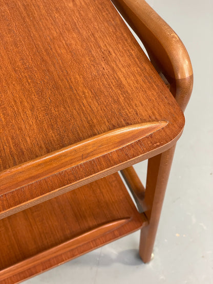 Vintage Teak Drinks Trolley 1960s Mid Century Beech On Castors Retro EB12505