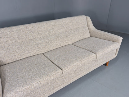 Vintage 3 Seater Midcentury Sofa 1960s Danish New Upholstery Retro EB12262