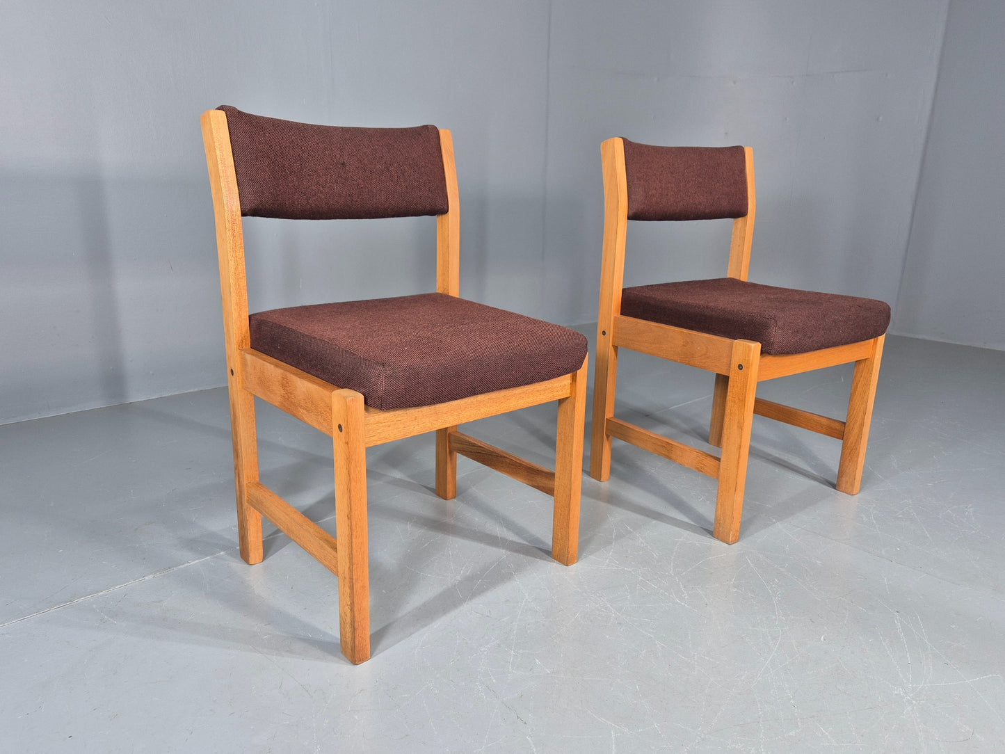 2 Vintage Teak Dining Chairs 1970s Church Office Home EB12176