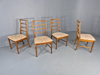 4 Vintage McIntosh Dining Chairs High back ladder Style 1960s Retro MCM EB12861