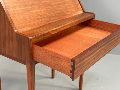 Vintage Teak Writing Desk 1950s Mid Century Retro Drop Door Solid Legs EB12295