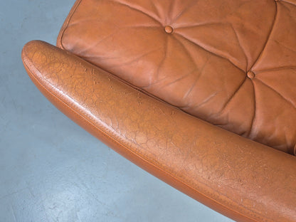 Vintage 3 Seater Sofa Tan Leather Danish 1960s Edmund Jorgensen Design EB12226