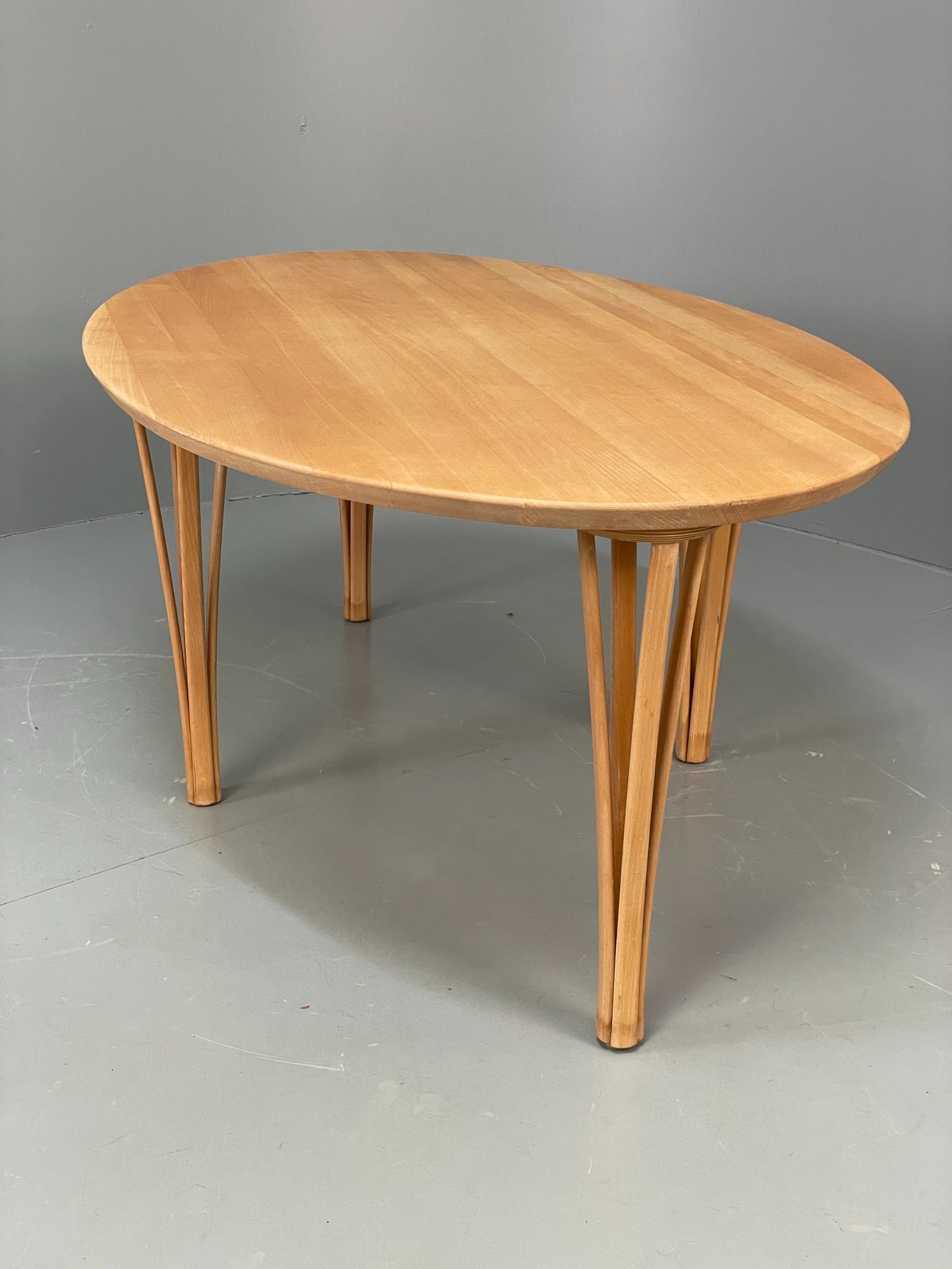 Danish Oval Coffee Table By Haslev Solid Beech Scandinavian EB12211