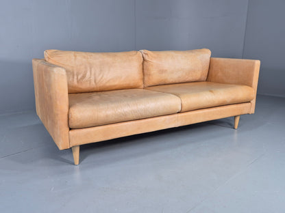 Vintage 2.5 Seater Sofa Danish Style Modern Design Tan Leather EB12482