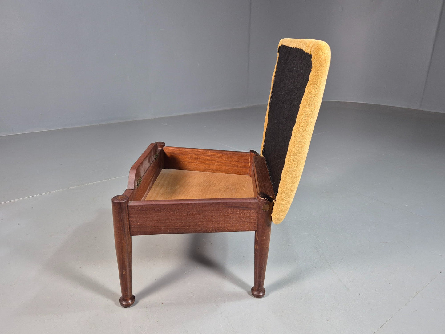 Vintage Mid Century Footstool Teak Guy Rogers 1960s Retro Gold EB07909