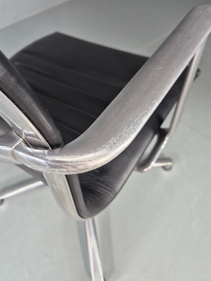 Vintage ICF Eames Style Office Chair Leather and Aluminium EB12242