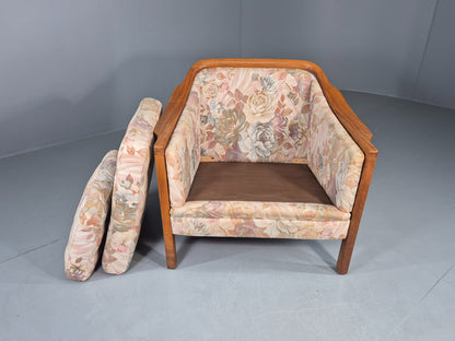 Vintage Mid Century Lounge Chair 1960 Swedish Brdr Andersen Retro Floral EB11131