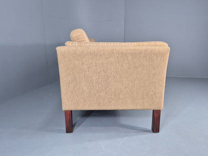 Vintage 3 Seater Sofa Danish Design 1980s Wool upholstery Retro MCM EB12543