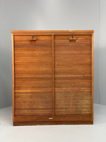 Vintage Tambour Fronted Cabinet 1950s Danish By NIPU Drawers Art Storage EB12330