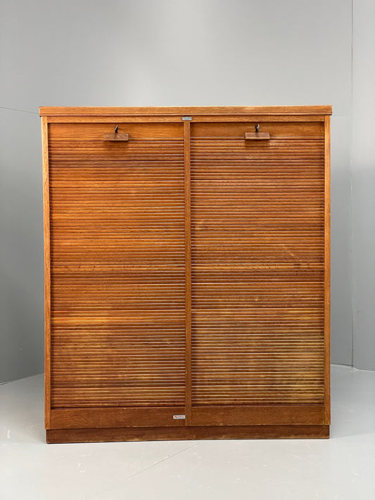 Vintage Tambour Fronted Cabinet 1950s Danish By NIPU Drawers Art Storage EB12330