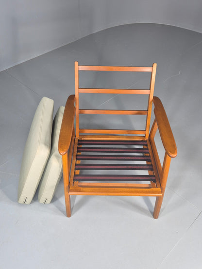 Vintage Mid Century Danish lounge chair Beech Frame 1970s Retro EB11372