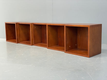 Floating Teak Cube Shelving Wall Mounted Custom Made Vintage Retro EB12300