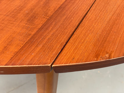 Vintage 1960s Teak Table Drop Leaf Kitchen Circular Retro Mid Century EB12496