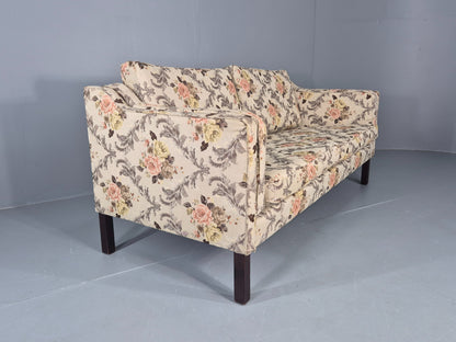 Vintage Danish 2 Seater Sofa 1970s Classical Floral Print Mid Century EB12540