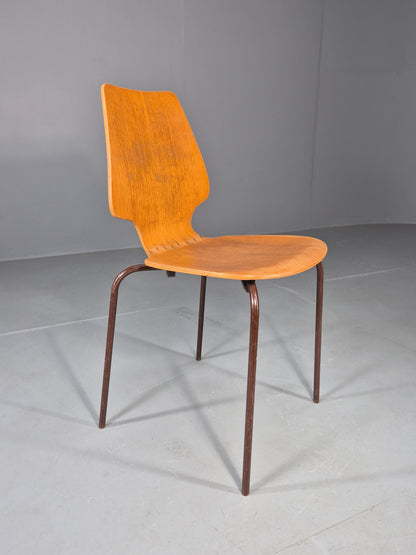 Vintage Danish Industrial Chair Oak Faced Ply 1970s Retro  EB13069