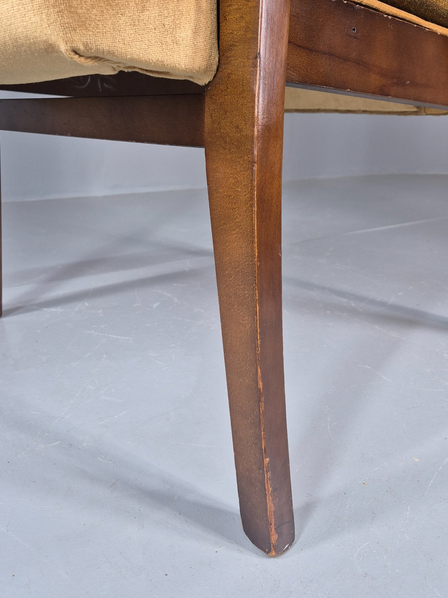 Vintage 1960s Lounge Chair Hardwood Frame with High Back Retro MCM EB11827