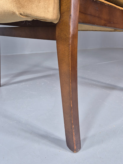 Vintage 1960s Lounge Chair Hardwood Frame with High Back Retro MCM EB11827