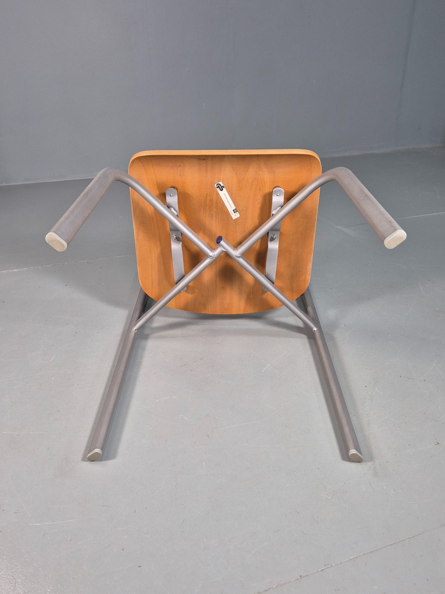 8 Vintage Danish Stacking chairs Plywood and Steel Mid Century Style Retro EB07993