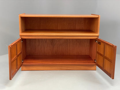 Vintage Teak Media Unit Tv Nathan Squares Design Retro EB11973