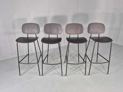 4 Tondina High Stools Infiniti Italian Design Black Plastic Pop Model  12998