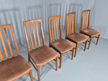 6 Vintage Mid Century Dining Chairs Teak 1970s Original Retro EB12254