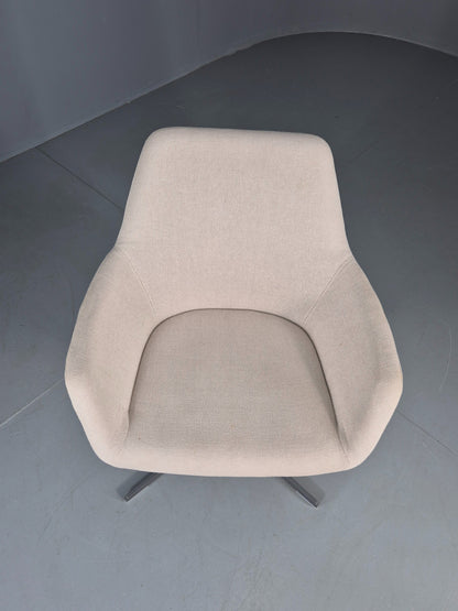 Vintage Swivel Tub Chair Hitch Mylius Modern Design Retro Cream EB12849