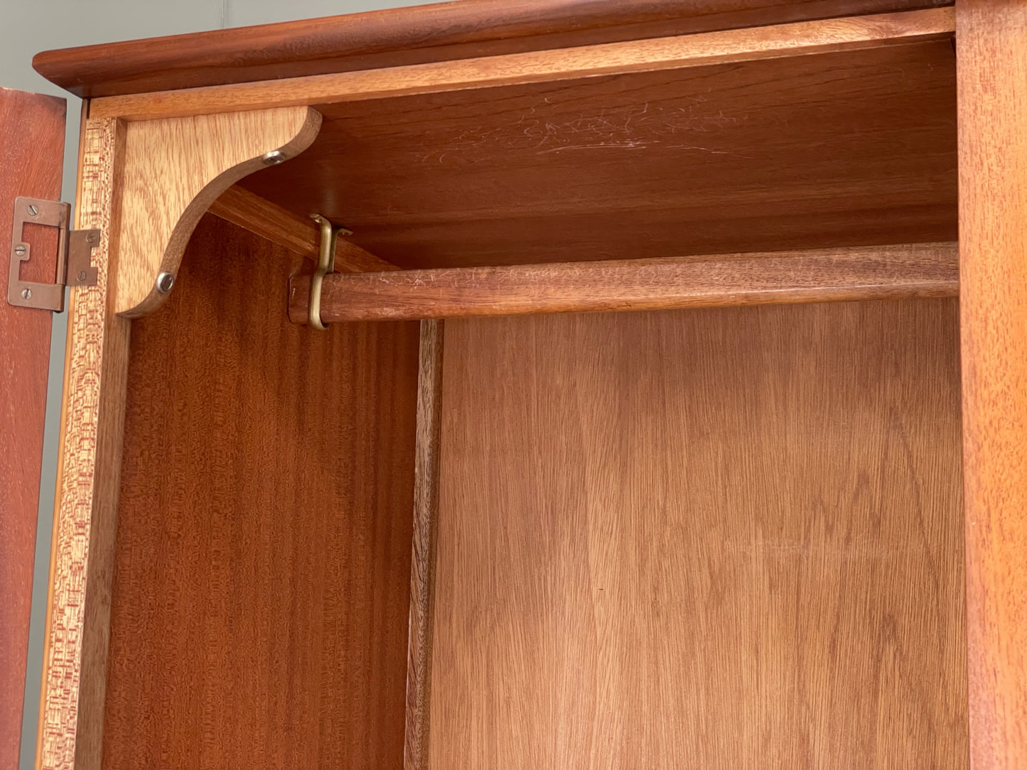 Vintage 1960s Teak Wardrobe Homeworthy Retro Mid Century Clothes Rail EB12299