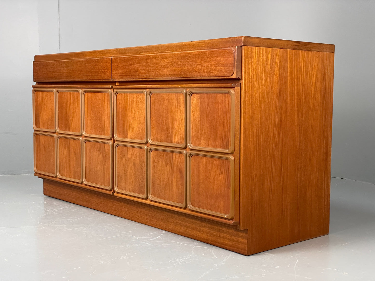 Vintage McIntosh Teak Sideboard 1970s Retro Drawers Squares Shelves EB12193