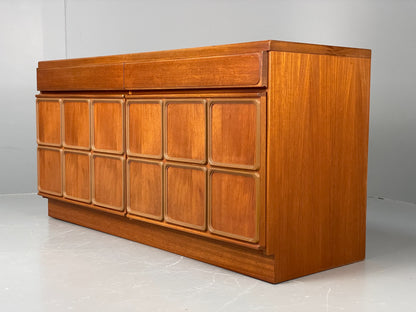 Vintage McIntosh Teak Sideboard 1970s Retro Drawers Squares Shelves EB12193