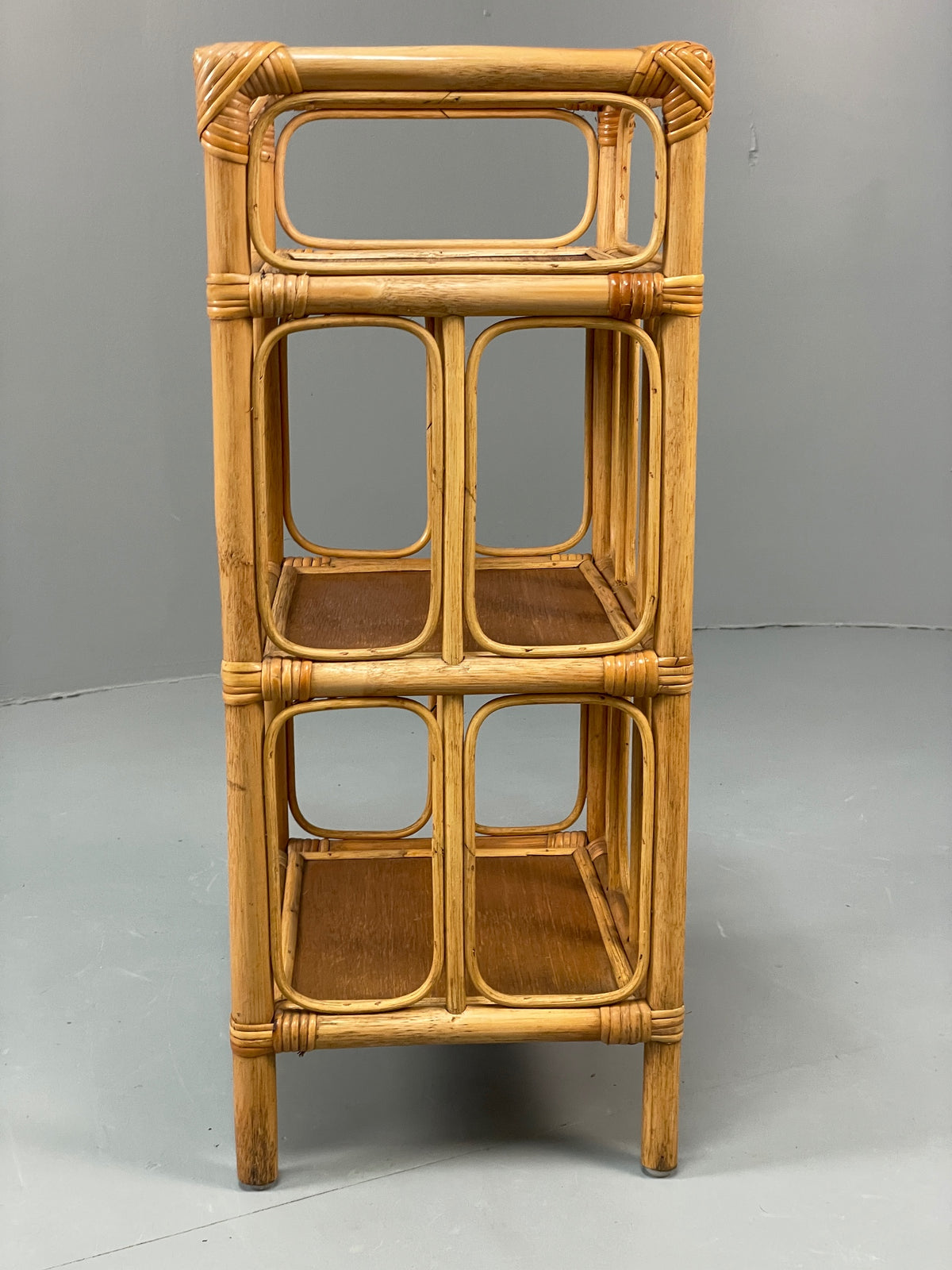 Vintage Bamboo Shelf Stand Mid Century Retro Bathroom Makeup Storage EB13121