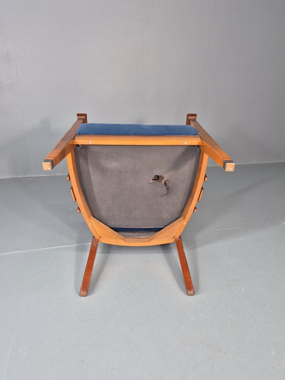 6 Art Deco Style Elbow Chairs Scandinavian Modern Blue Velvet   EB10935 VDIN