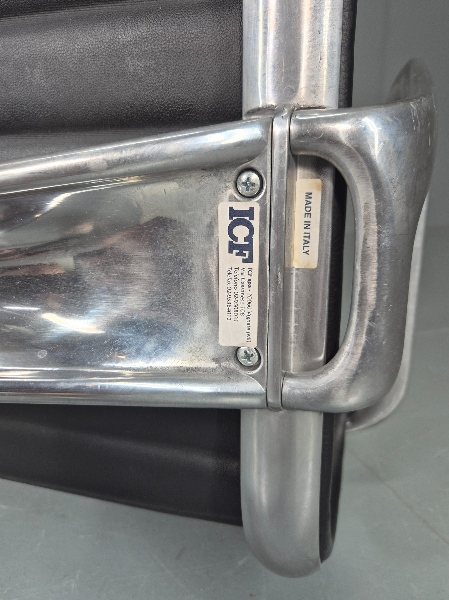 Vintage ICF Eames Style Office Chair Leather and Aluminium EB12243