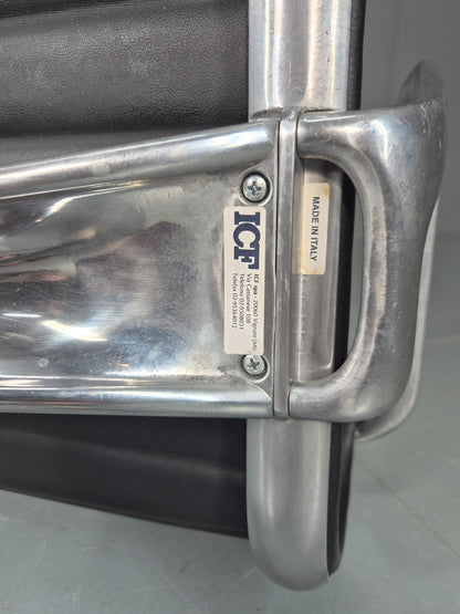 Vintage ICF Eames Style Office Chair Leather and Aluminium EB12243