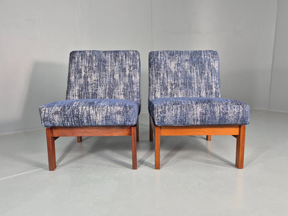 2 Vintage Lounge Chairs 1960s Mid Century Design Teak Frame Guy Rogers EB11848