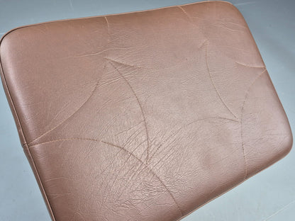 Vintage Danish Mid Century Footstool Brown Vinyl 1960s Retro  EB12032