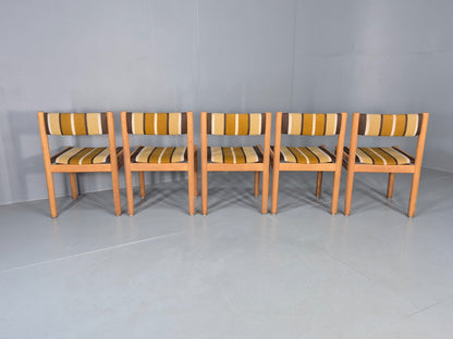 5 Vintage Mid Century Danish Dining Chairs Beech Oak 1970s Retro EB12150