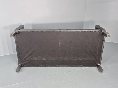 Vintage Stouby 2 Seater Sofa Black Leather 2000s Retro MCM  Quality EB12435