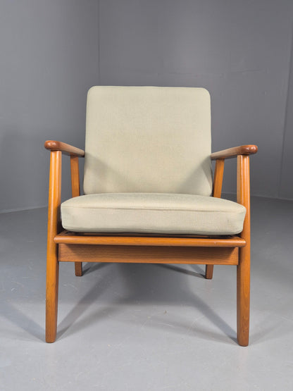 Vintage Mid Century Danish lounge chair Beech Frame 1970s Retro EB11372
