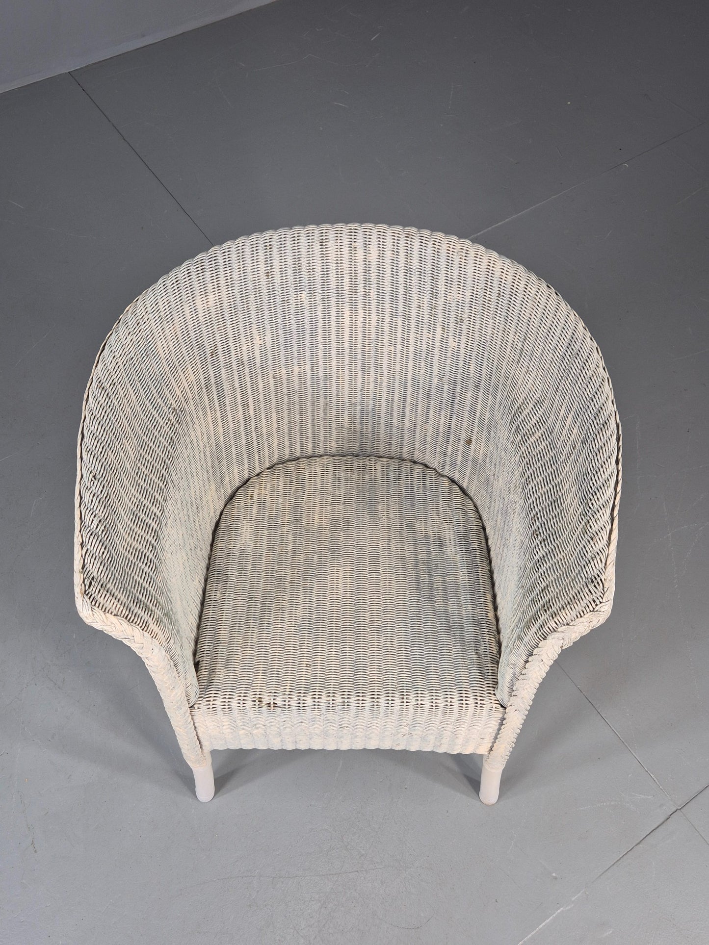 Vintage Lloyd Loom chair 1930s Original White Painted B12163