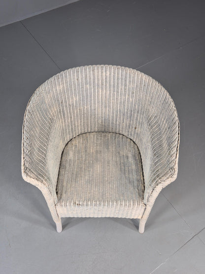 Vintage Lloyd Loom chair 1930s Original White Painted B12163