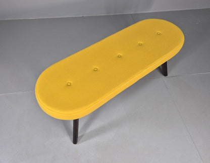 Modern Bench Seat Yellow Cloth Retro Inspired Commercial Quality EB12249