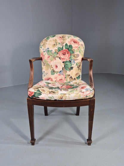 Vintage Parker Knoll Armchair in Floral Cotton Print 1950s Retro EB12536