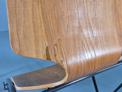10 Vintage Stacking Chairs Industrial Danish Design Bent Ply Retro MCM EB12659