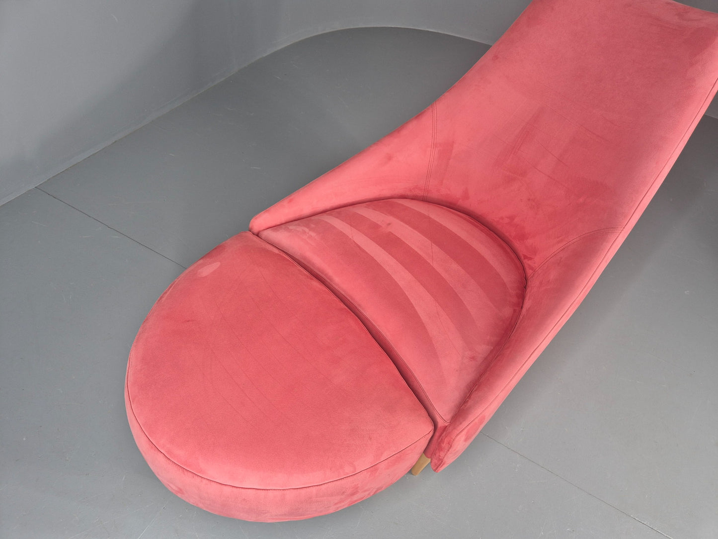 Vintage Silencio Chair and Footstool Pink Velvet Design Richard Ferrer  EB11943