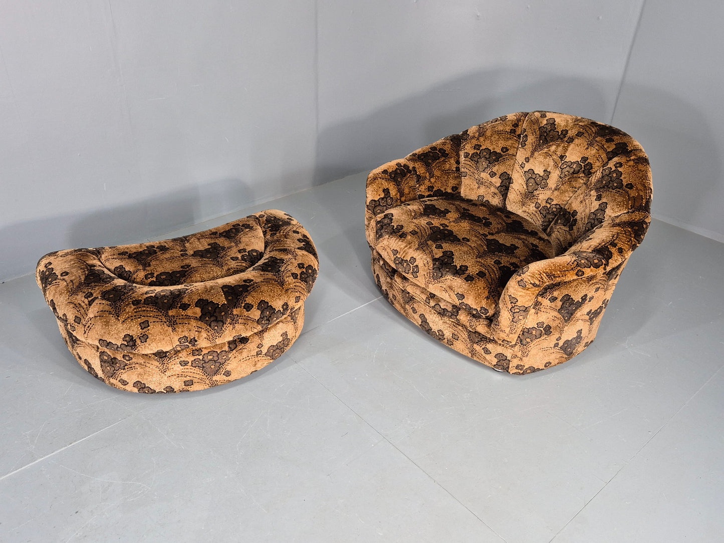 Vintage 1970s Chair and Footstool by Englender Retro Original EB12271