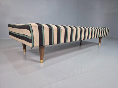 Vintage Danish Mid Century Day Bed Original Wool Upholstery 1950s Retro  EB07219