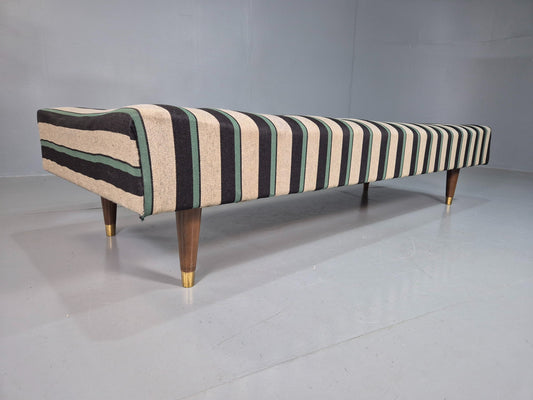 Vintage Danish Mid Century Day Bed Original Wool Upholstery 1950s Retro  EB07219