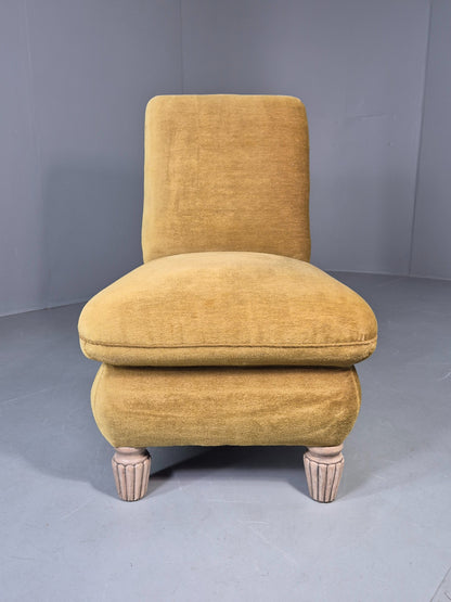 Vintage Danish Cocktail Chair 1930s Gold Velour on Fluted Legs  EB12680