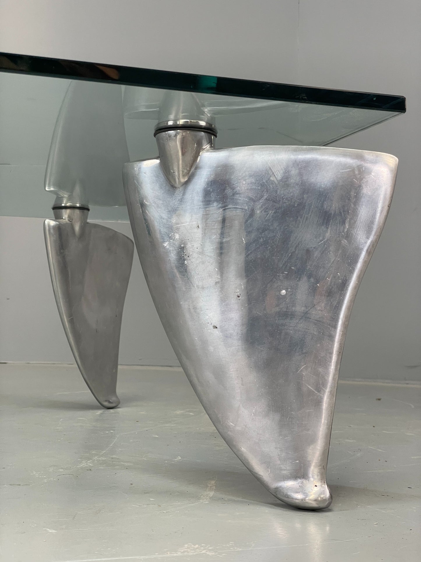 Vintage Coffee Table Designer Matthew Hilton Post Modern Aluminium Legs EB12520