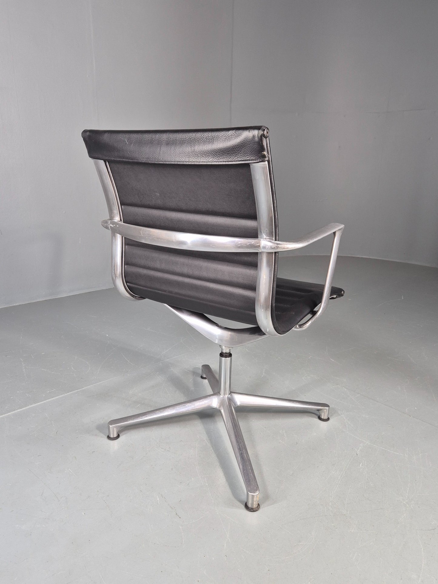Vintage ICF Eames Style Office Chair Leather and Aluminium EB12242